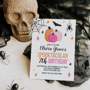 Convite Aniversário de Menina Espetacular de Halloween Ros