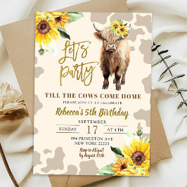 Convite Aniversário de Menina Fazenda de Vaca das Terras A