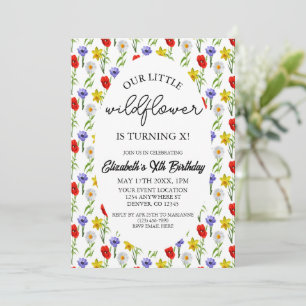 Convite Aniversário de Menina Little Wildflower Kids