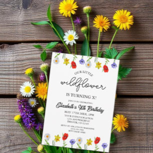 Convite Aniversário de Menina Little Wildflower Kids