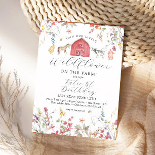 Convite Aniversário de Menina na Fazenda de Flores Silvest