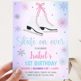 Convite Aniversário de Menina Patinando no Gelo