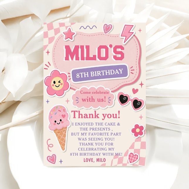 Convite Aniversário de Menina Rosa Retrô (Criador carregado)