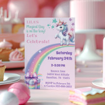 Aniversário de Menina Unicórnio Colorido Mágico