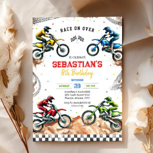 Convite Aniversário de Menino de Corrida de Moto Motocross