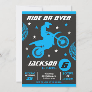 Convite Aniversário de Menino de Moto Motocross