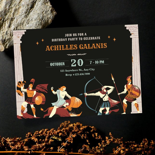 Convite Aniversário de mitologia Heroes (Criador carregado)