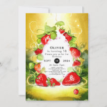 Aniversário de Morango Colorido Encantado