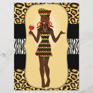 Convite Aniversário de Mulher Africana Festa de Noivado Fe