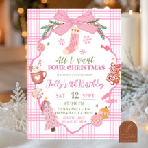 Aniversário de Natal Cor-de-Rosa Caprichoso Tudo o