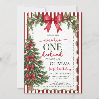 Convite Aniversário de Natal no Inverno Onederland