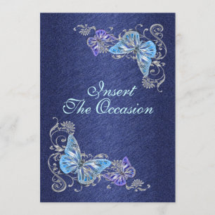 Convite Aniversário de noivado de casamento prata azul