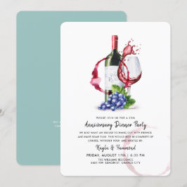 Convite Aniversário de Ocasião de Jantar & Vinho