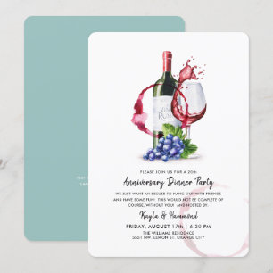 Convite Aniversário de Ocasião de Jantar & Vinho