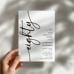 Convite Aniversário de Oitenta anos em Grafia