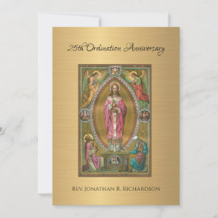 Convite Aniversário de Ordenação de Padre Católico