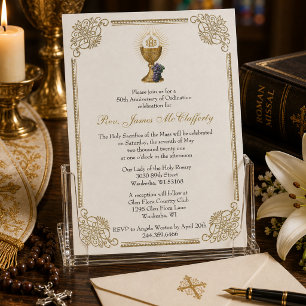 Convite Aniversário de Ouro da Ordenação de Padre Católico