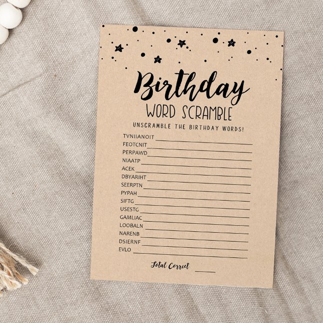 Convite Aniversário de palavras com o jogo Respostas (Criador carregado)