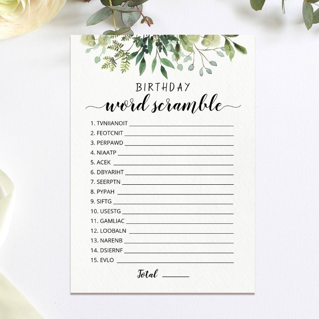 Convite Aniversário de palavras com o jogo Respostas (Criador carregado)