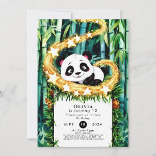 Convite Aniversário de Panda para Crianças Simples e Bonit