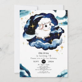 Convite Aniversário de Pastel Ovino Encantado