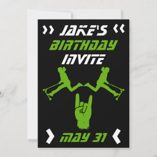 Convite Aniversário de Patinete de Truques para Meninos 