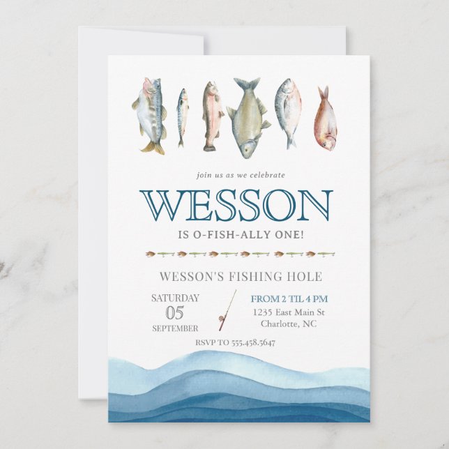 Convite Aniversário De Peixe, Pescador De Passageiros (Frente)