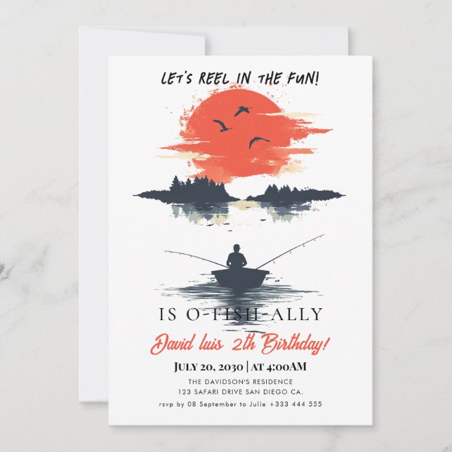 Convite Aniversário de pesca (Frente)