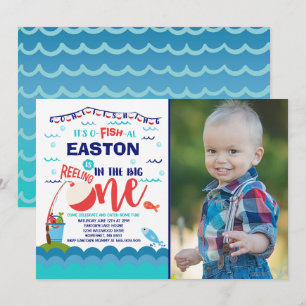 Convite Aniversário de Pesca O-Fish-Ally Um Partido