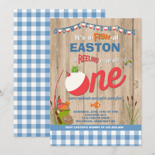 Convite Aniversário de Pesca O-Fish-Ally Um Partido