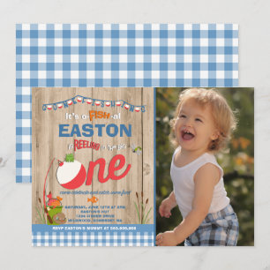 Convite Aniversário de Pesca O-Fish-Ally Um Partido