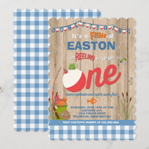 Convite Aniversário de Pesca O-Fish-Ally Um Partido