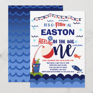 Convite Aniversário de Pesca O-Fish-Ally Um Partido