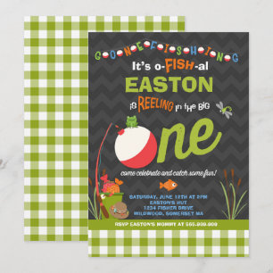 Convite Aniversário de Pesca O-Fish-Ally Um Partido