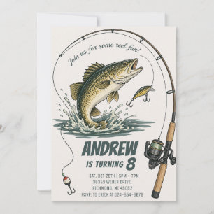 Convite Aniversário de pesca personalizado para criança