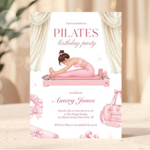 Convite Aniversário de Pilates Elegante e Sophisticado