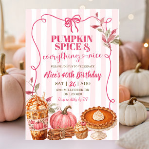 Convite Aniversário de Pink Pumpkin Spice e Tudo Mais