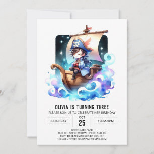 Convite Aniversário de Pirata Simples Encantado