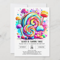 Aniversário de pirulito doce personalizado