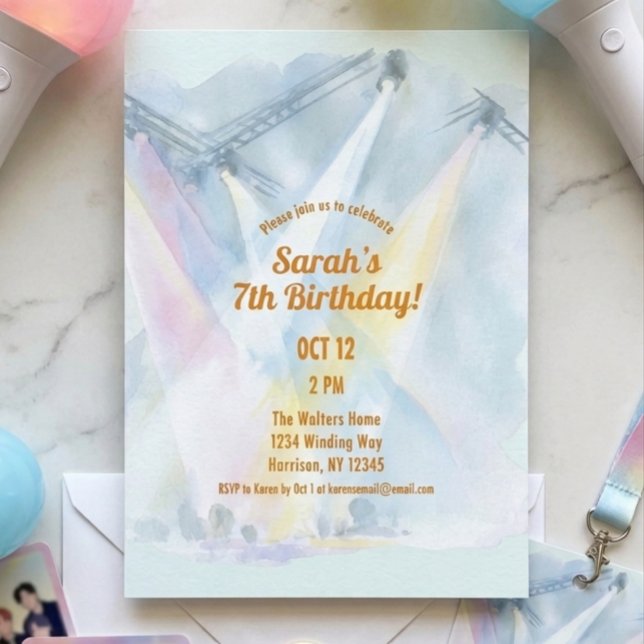 Convite Aniversário de Pré-Adolescente de K Pop (Criador carregado)