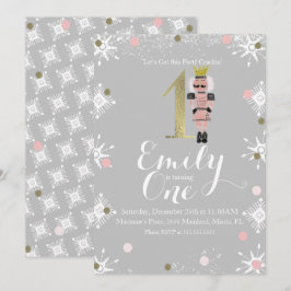 Convite Aniversário de Primeiro Ano com Noz Nutcracker e F
