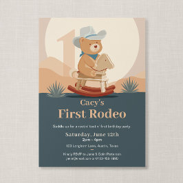Convite Aniversário de Primeiro Rodeio do Cowboy Ursinho