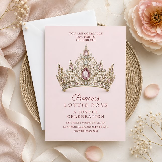Convite Aniversário de Princesa Luxuosa (Criador carregado)