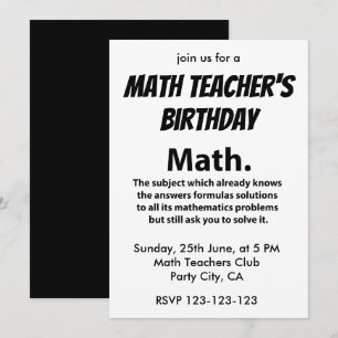 Convite Aniversário de Professores de Matemática Tipografi
