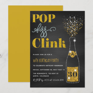Convite Aniversário de qualquer idade com giz Pop fizz cli