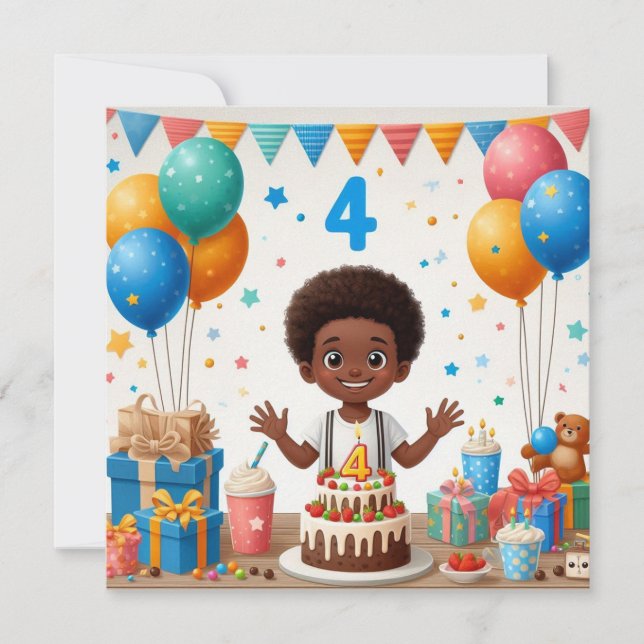 Convite aniversário de quatro anos (Frente)