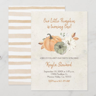 Convite Aniversário de Queda O Pequeno Pumpkin é Um