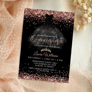 Convite Aniversário de Quinceañera Princesa com Brilho em