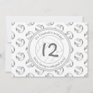 Convite aniversário de raparigas do padrão dos volleybolas