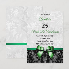 Convite Aniversário de Renda e Damasco